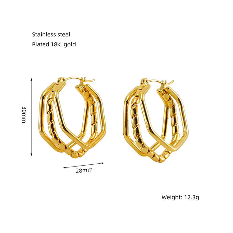Geometric Irregular Hoop Earrings