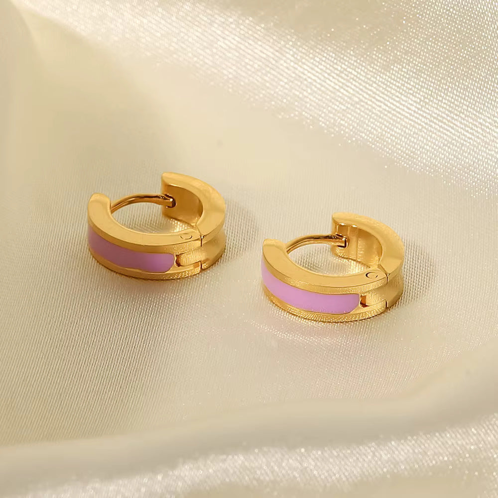 Geometry Hoop Huggie Earrings