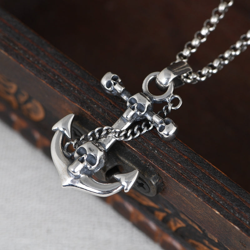 Skeleton Anchor Necklace
