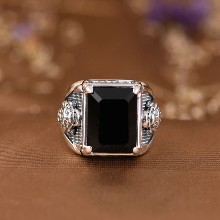 Black Agate Ring