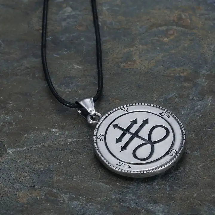Satan Pentagram Skull Goat Necklace