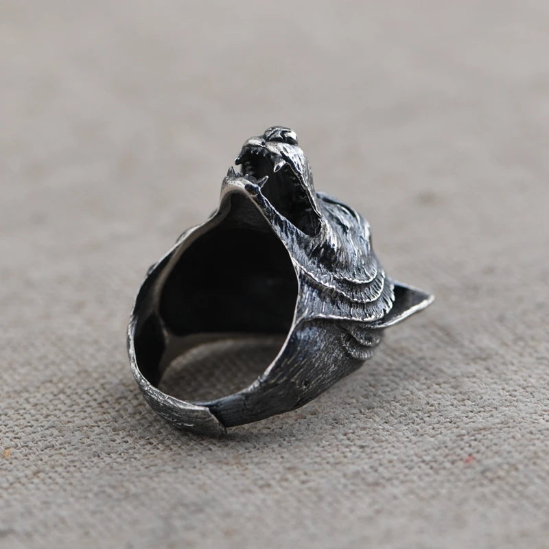 Oxidized Wolf Ring