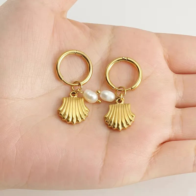 Gold Shell Earrings