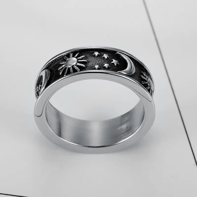 Sun and moon star ring