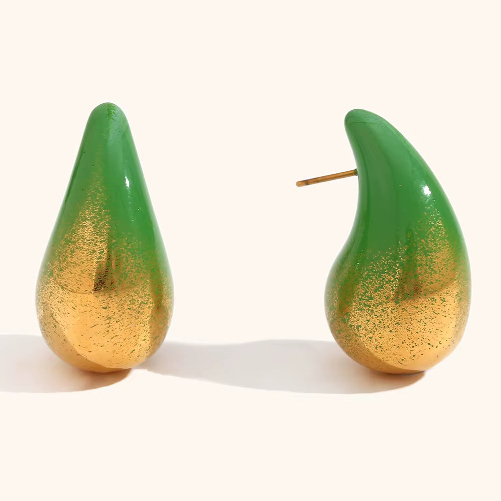 Enamel Gold Earrings