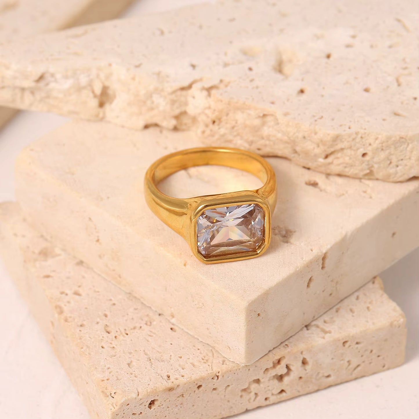Rectangle Crystal Rings
