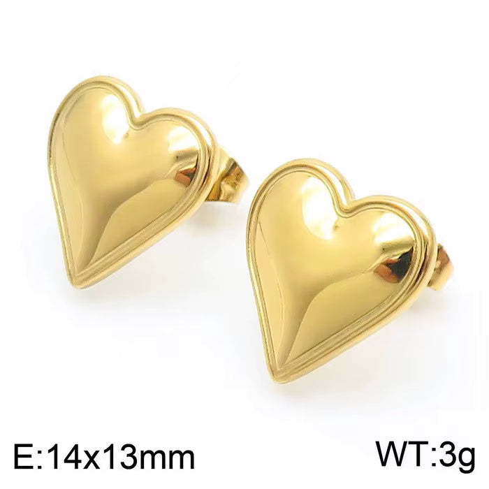 Two-tone Heart Earrings