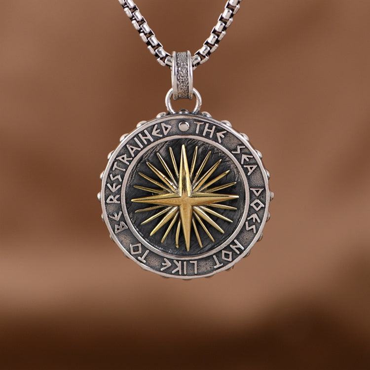 Rock Gold Star Round Necklace
