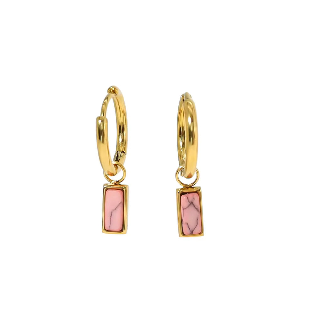 Natural Stone Charms Earrings