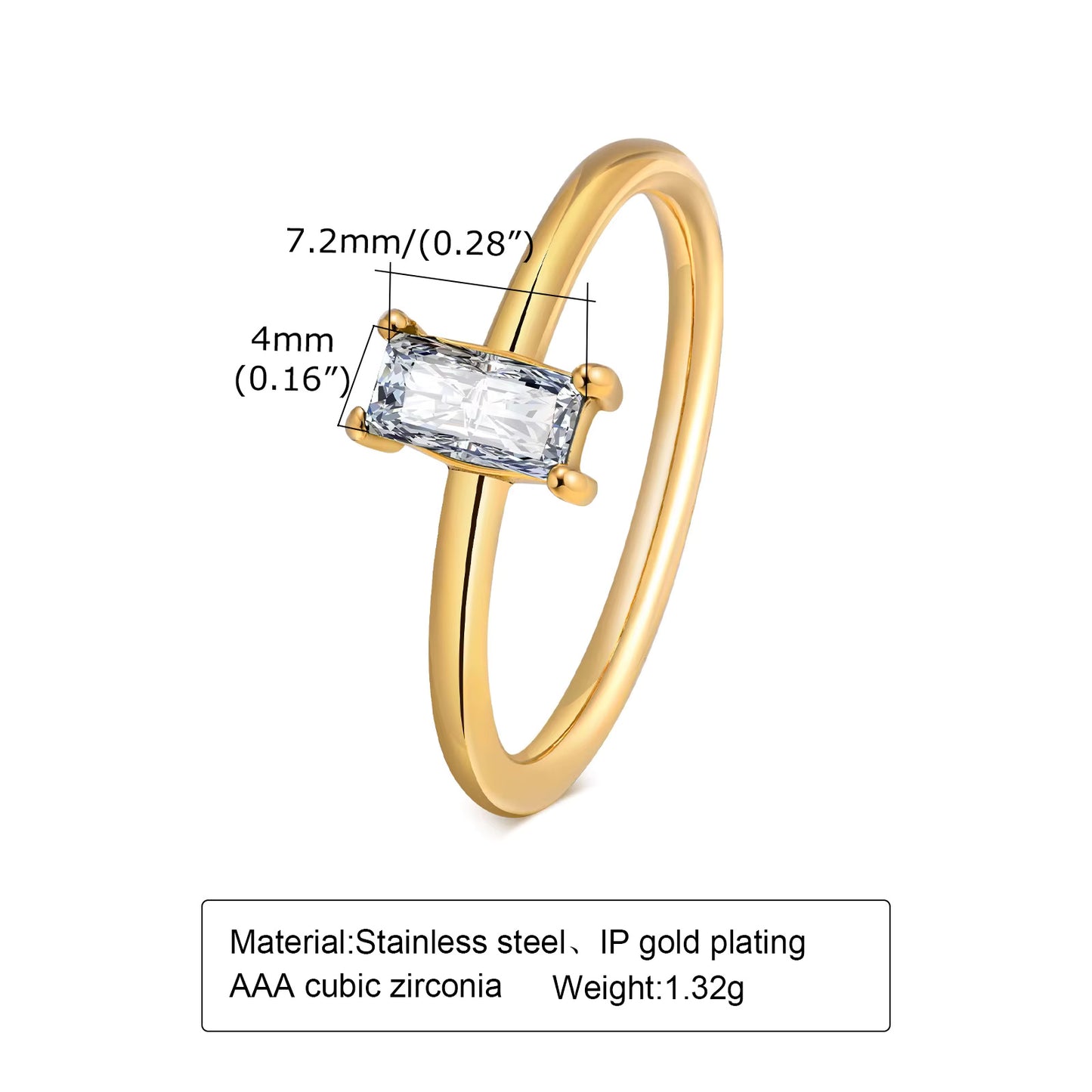 Gold Zircon Ring