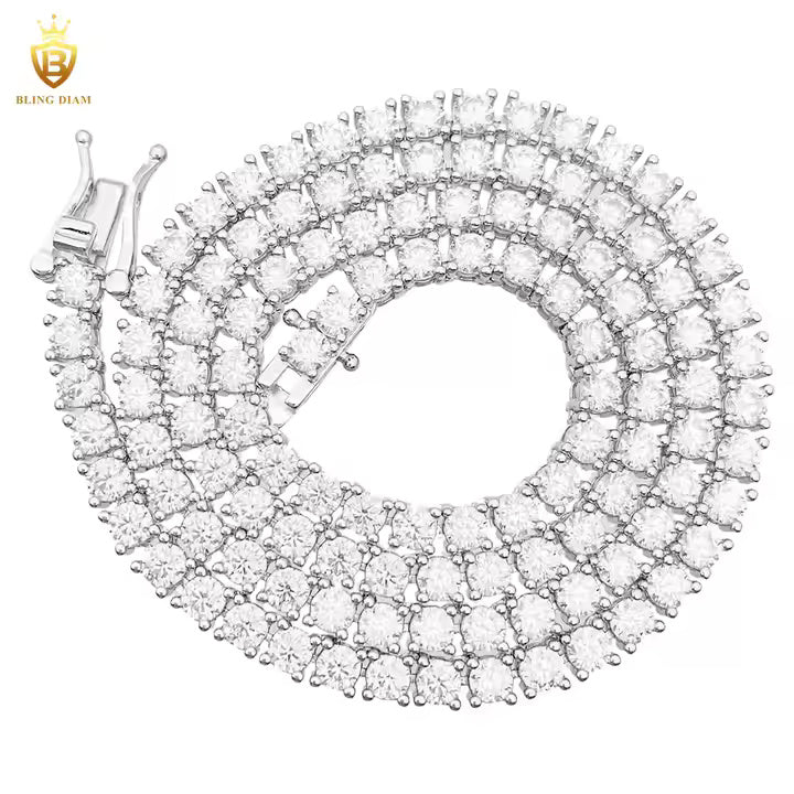Signature Tennis Chain - 3-4mm VVS Moissanite, Gold Plated & Sterling Silver