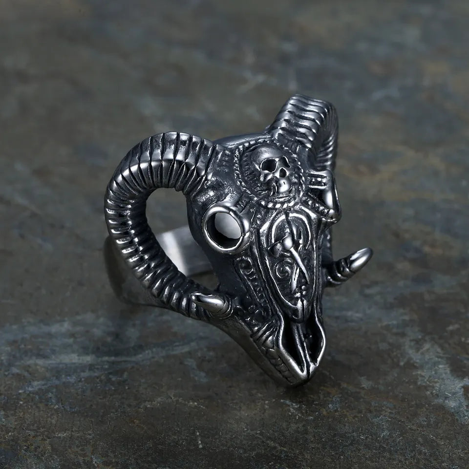 Goat Skull Ring
