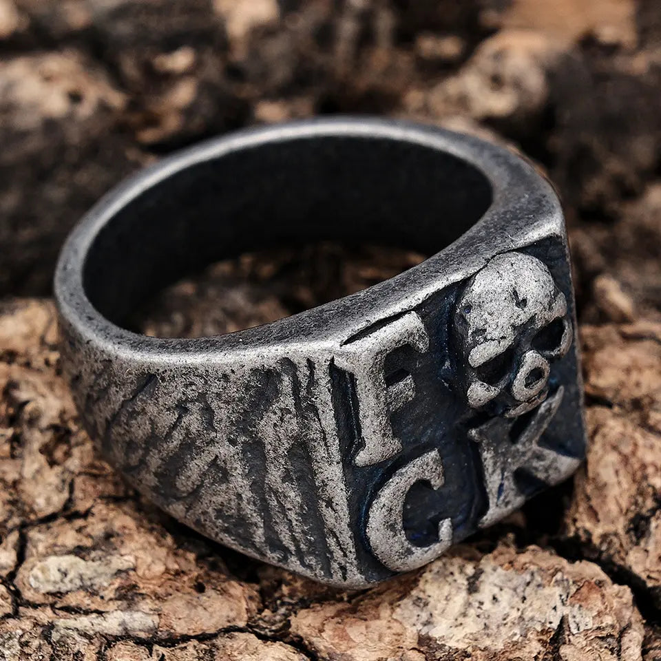 Profanity Skull Ring