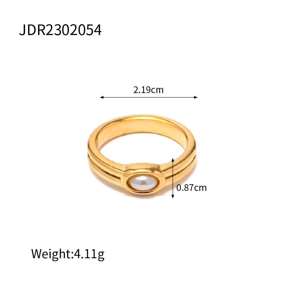 Gold Pearl Ring