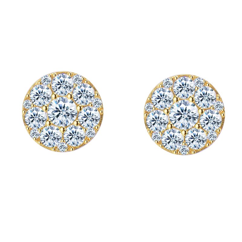 Halo VVS Moissanite Circle Studs earrings