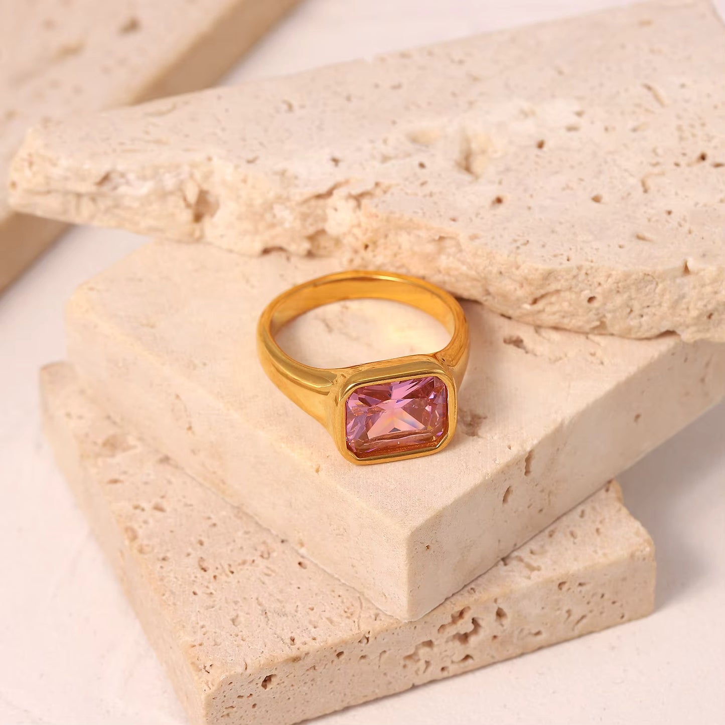 Rectangle Crystal Rings