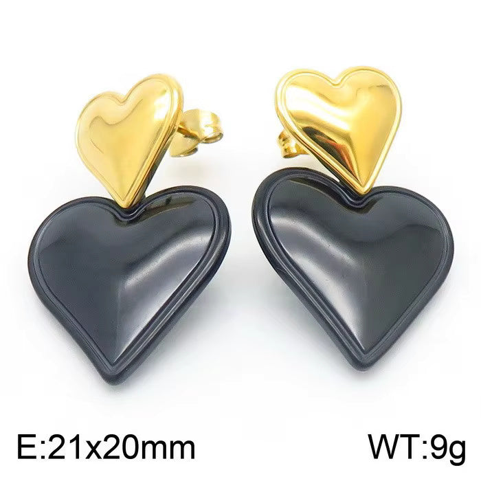 Two-tone Heart Earrings