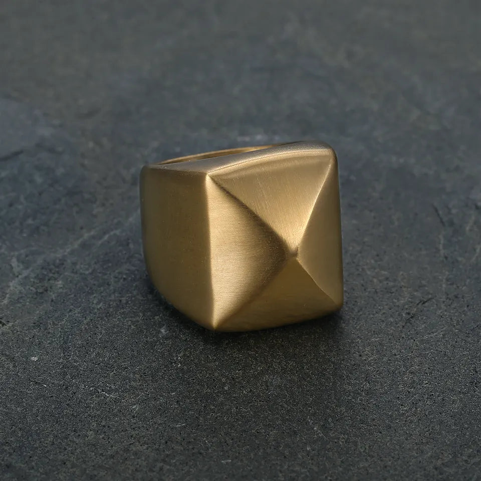 title: Geometric Stainless Ring