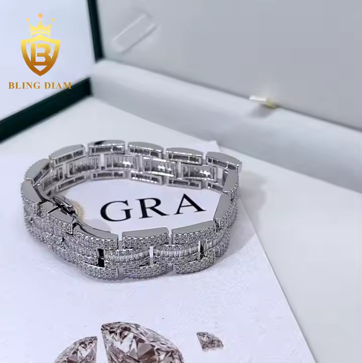 Wide Cuban Link Bracelet - 16mm Moissanite, Available in Gold Plated or Silver