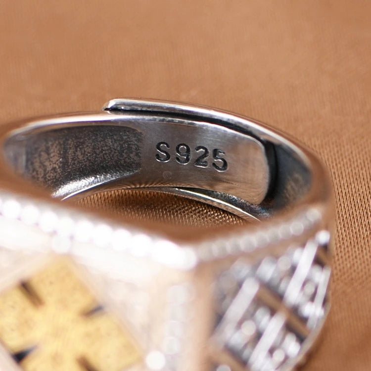 Punk Silver Cross Ring