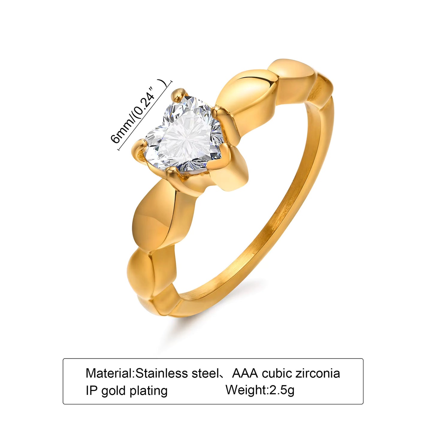 Gold Zircon Ring