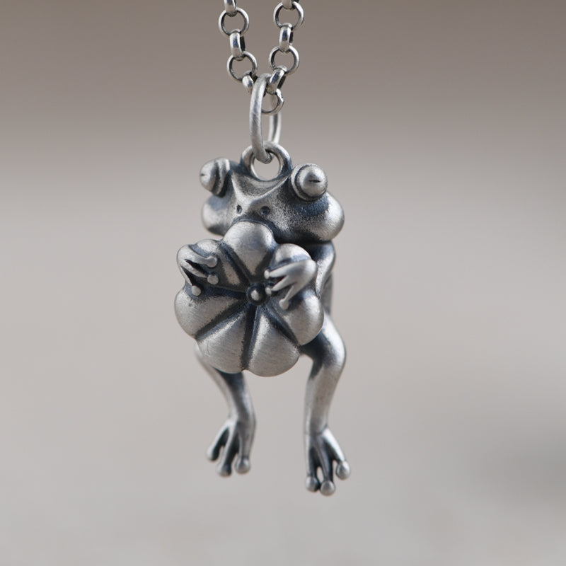 Lotus Frog Necklace
