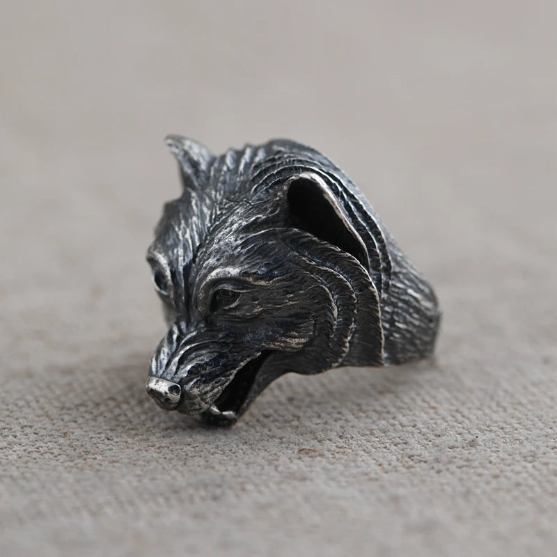Oxidized Wolf Ring