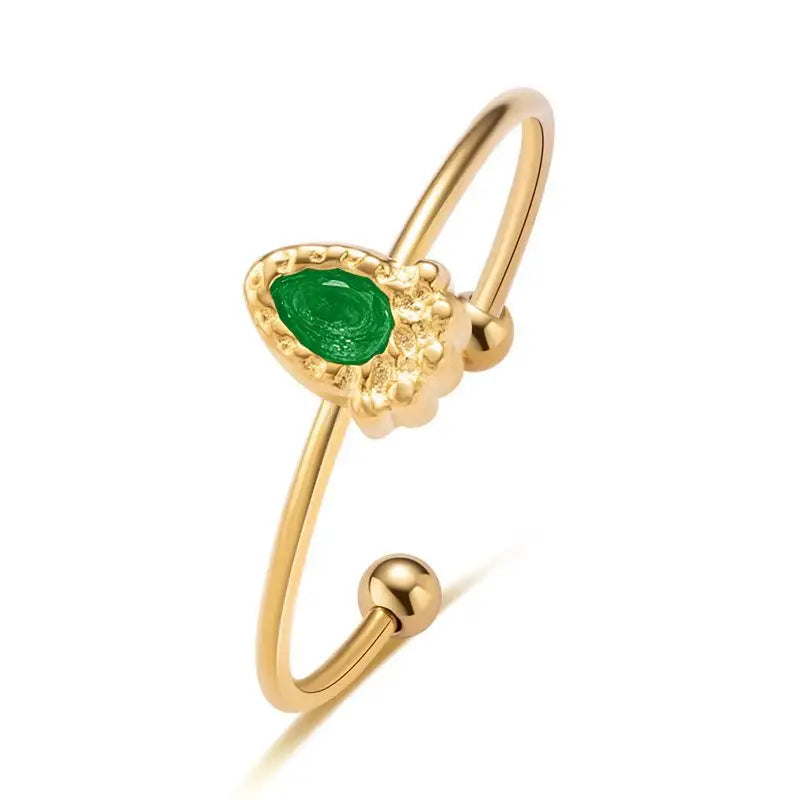Water Drop Shape Zirconia Ring
