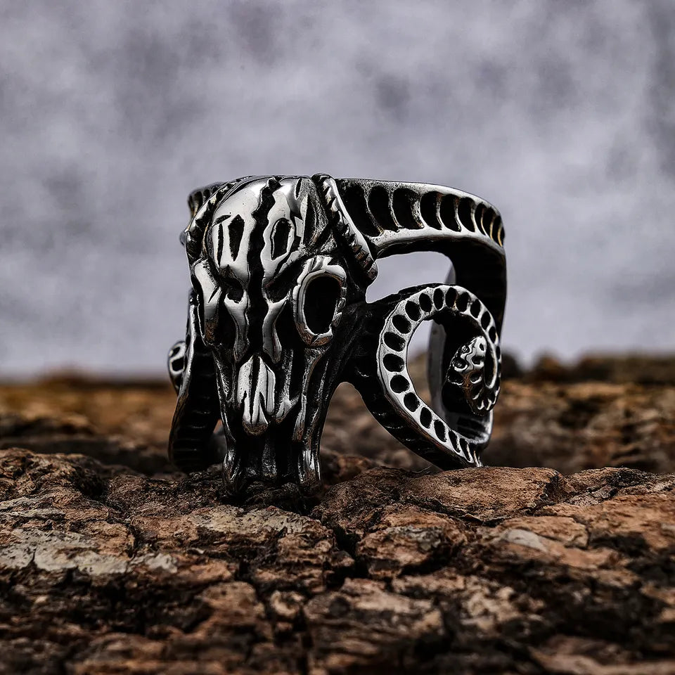 satanic lucifer goat ring