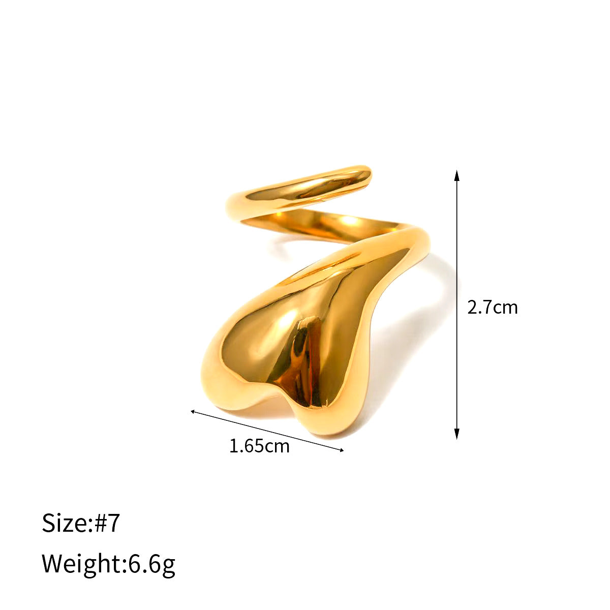 Geometric Heart Ring