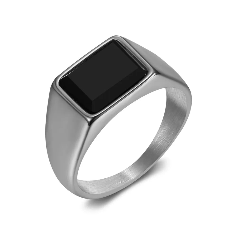 Natural onyx stone ring