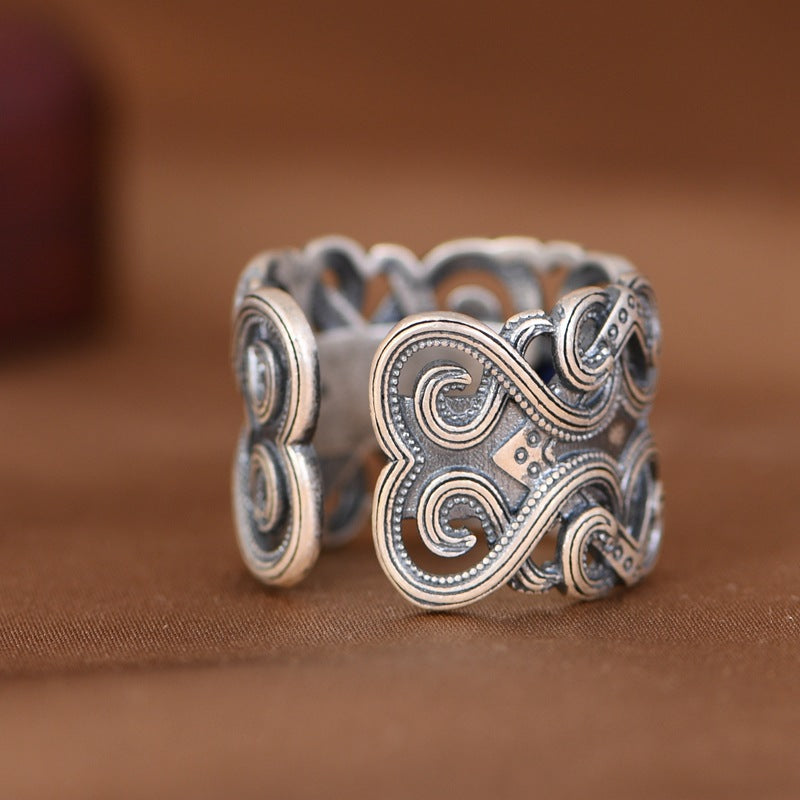 Lapis Lazuli Flower Ring