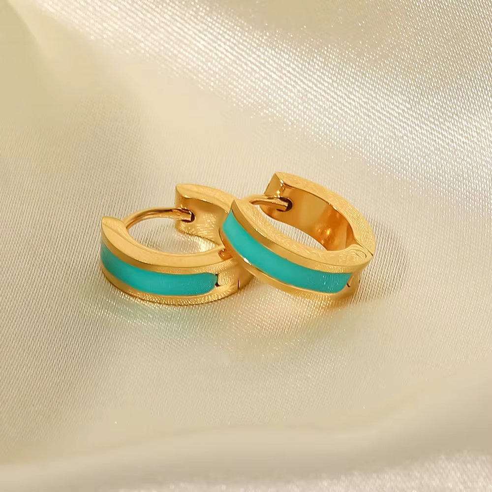 Geometry Hoop Huggie Earrings