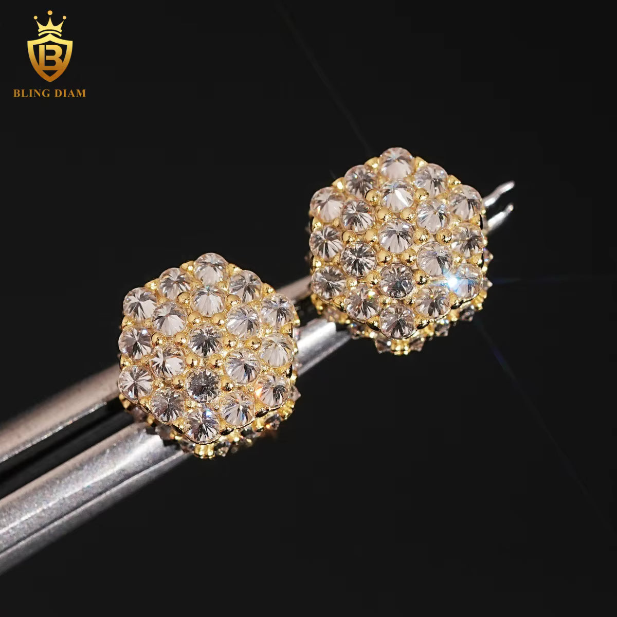 VVS Moissanite Hexagon Stud Earrings