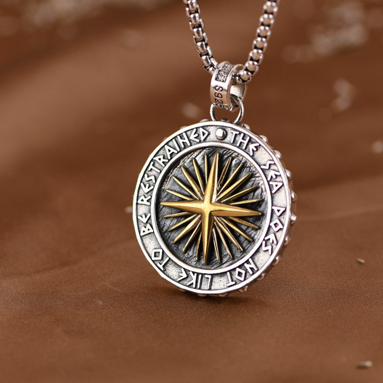 Rock Gold Star Round Necklace