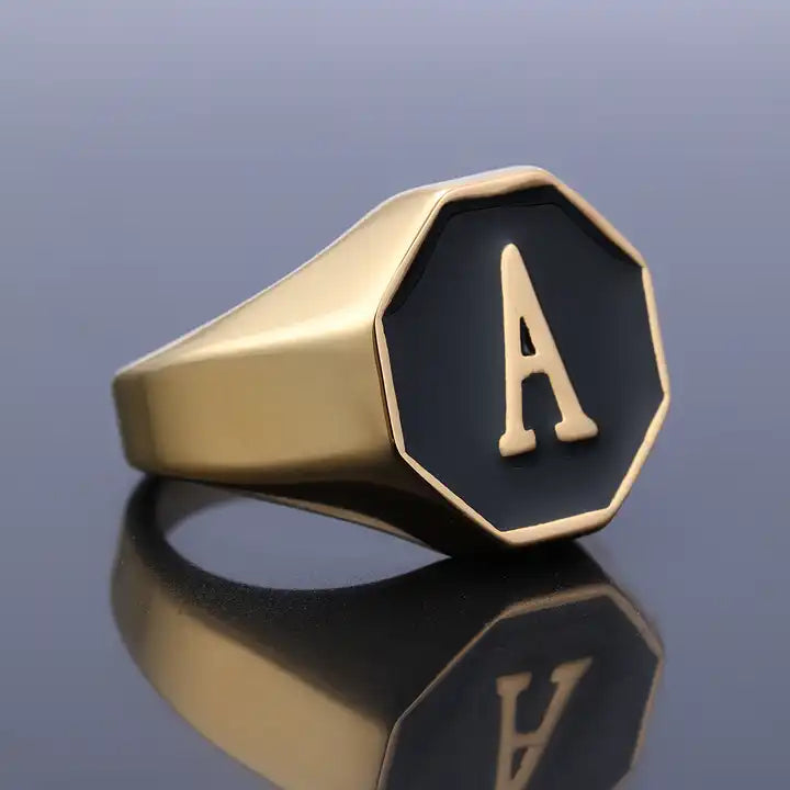 Letter A Signet Ring