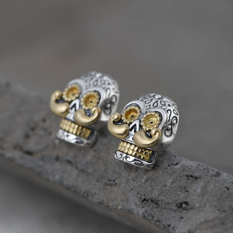 Bearded Skull Earrings