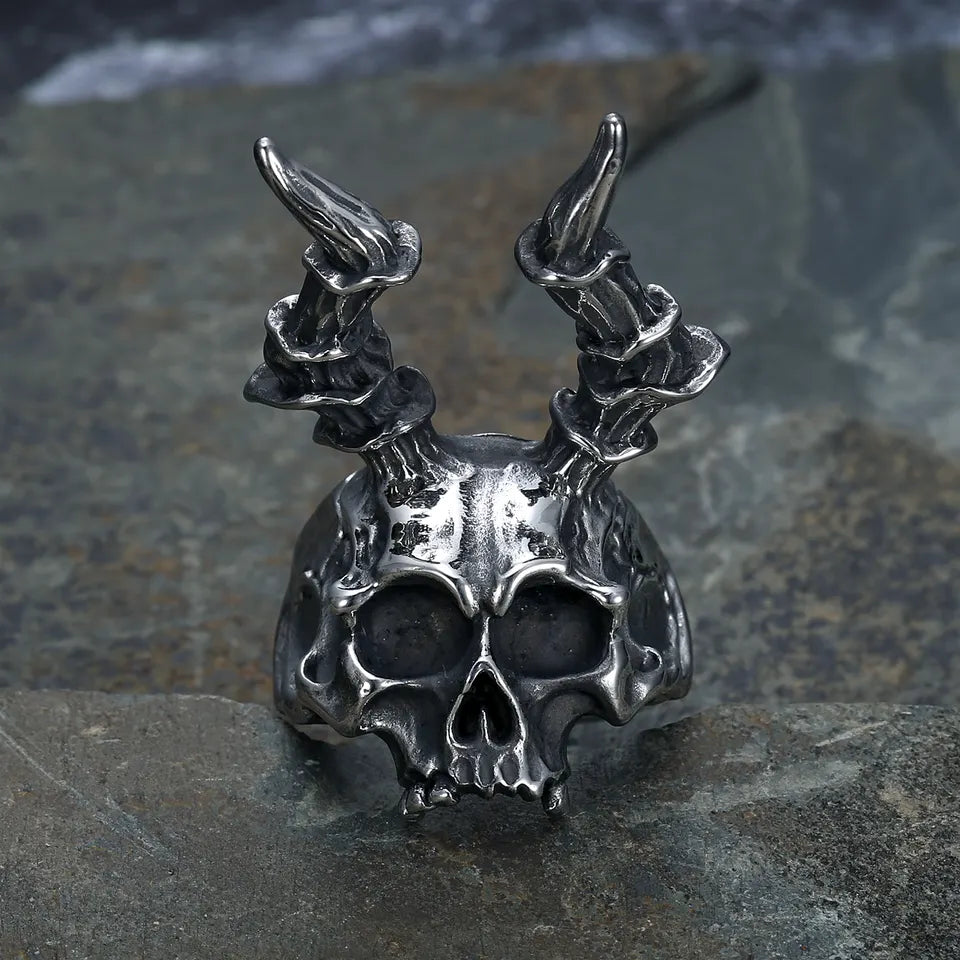 Goat Skull Ring