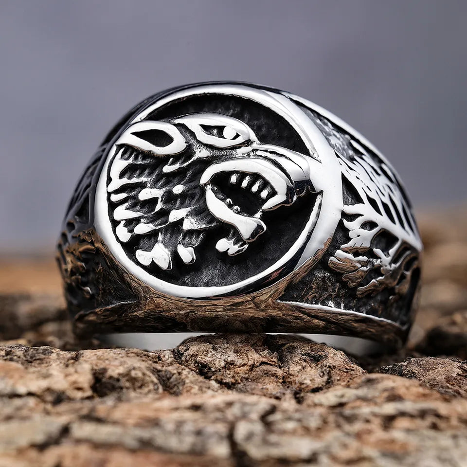 Wolf Head Ring