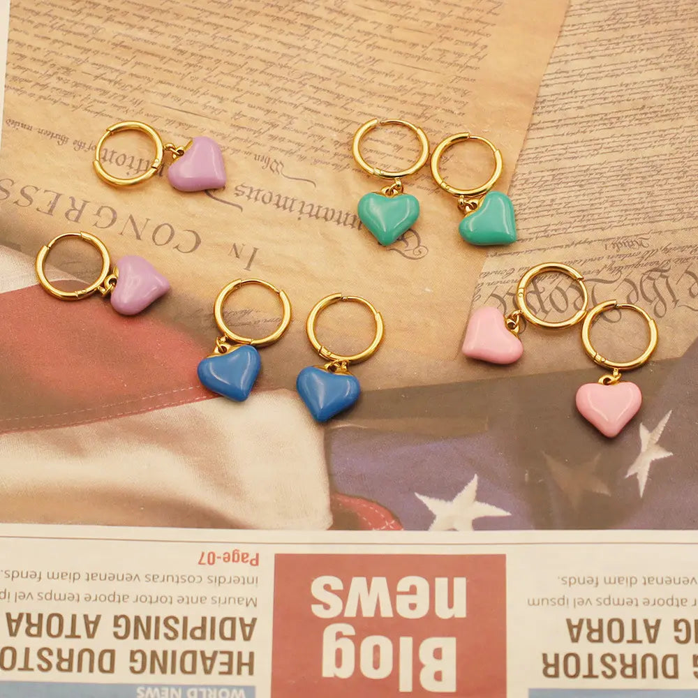 Geometric Heart Studs