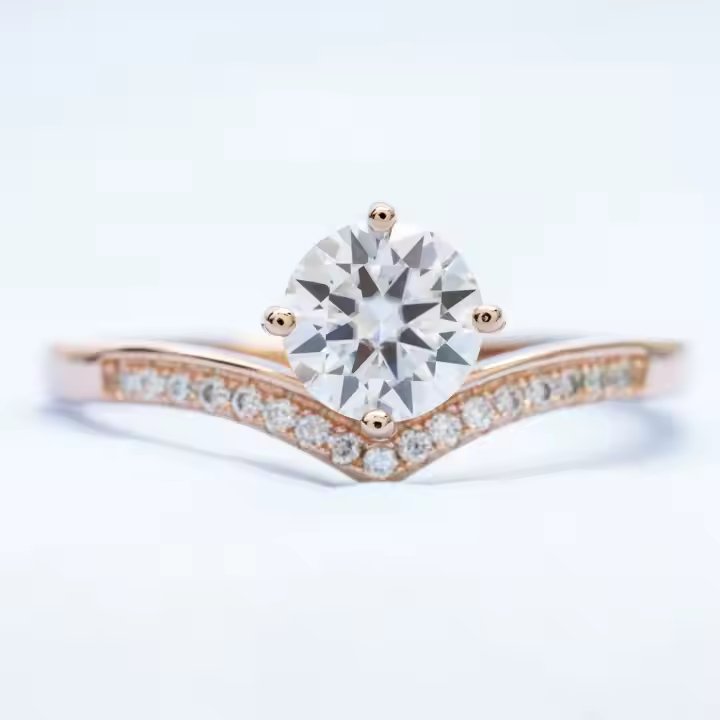 V-shape Moissanite Ring