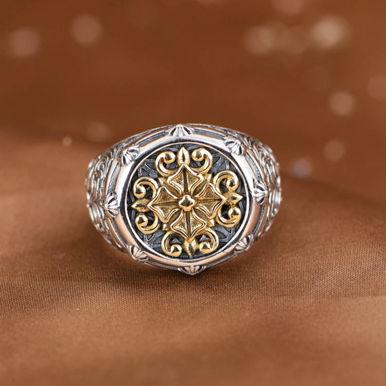 Ivy Gold Cross Ring
