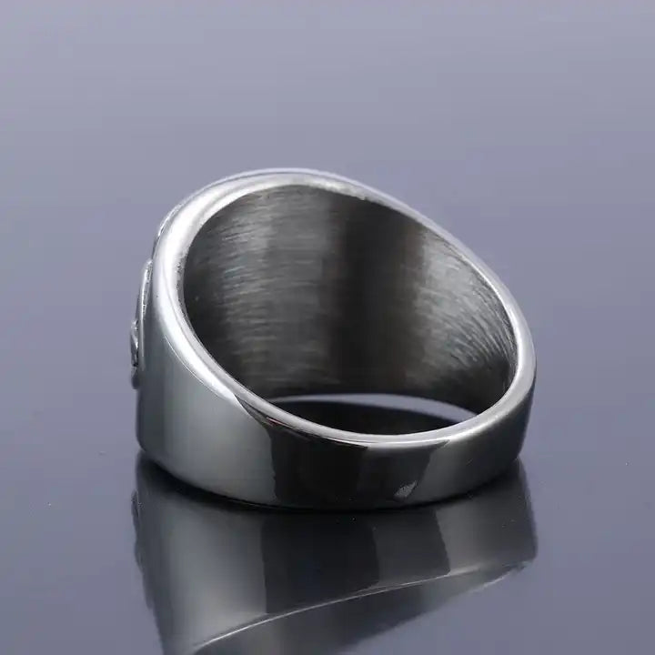 Red Crusaders Cross Shield Ring