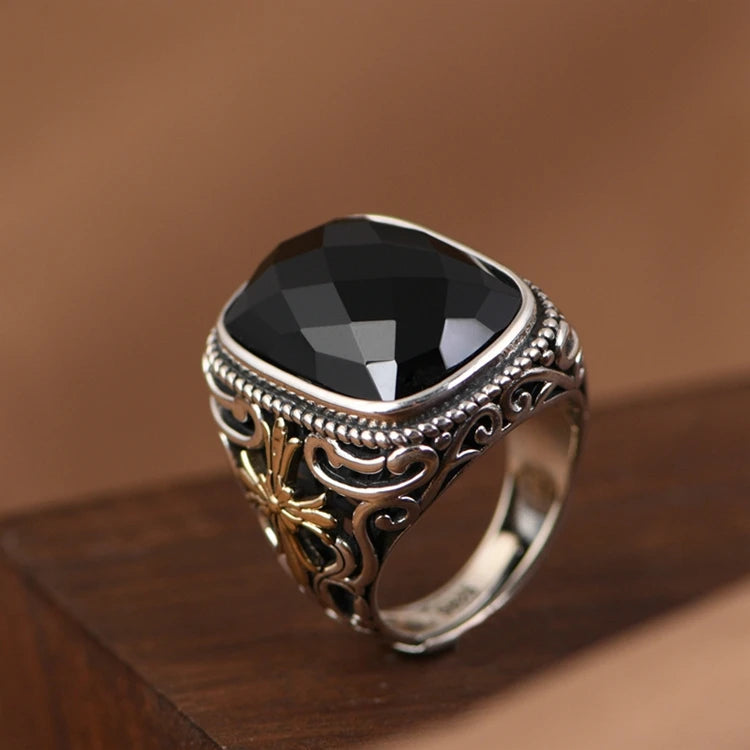 Gold Agate Ring