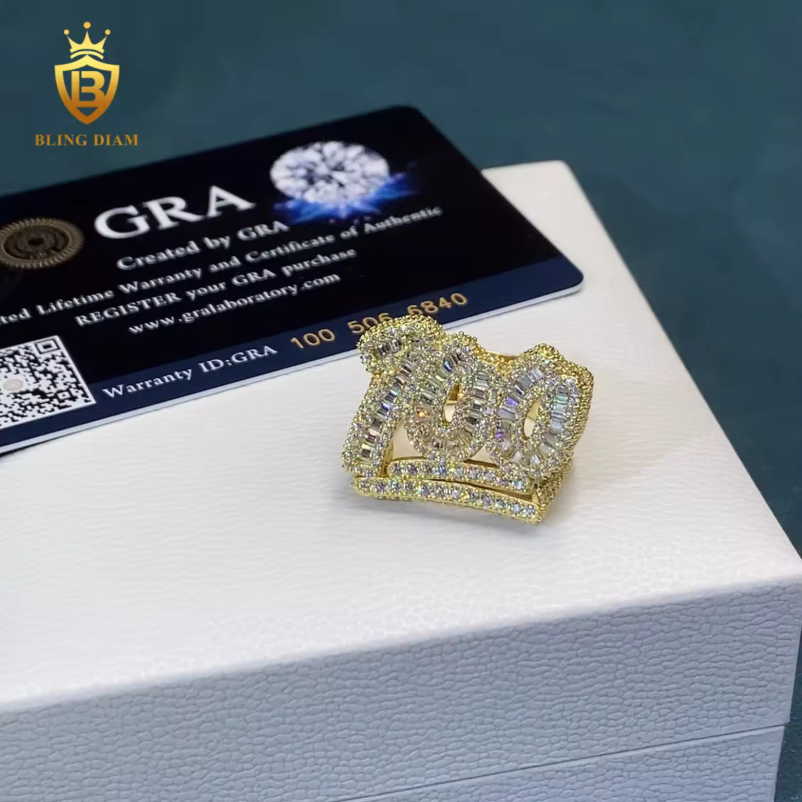 Baguette-cut moissanite ring