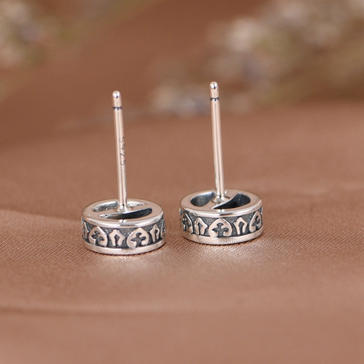 Letter Round Ear Studs