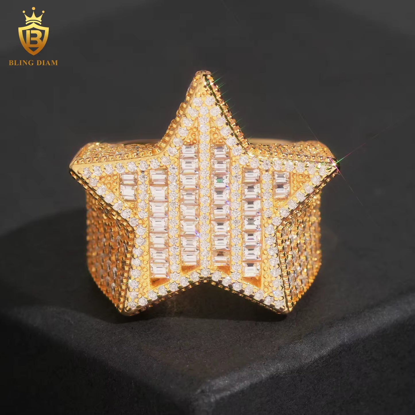 Custom star baguette ring