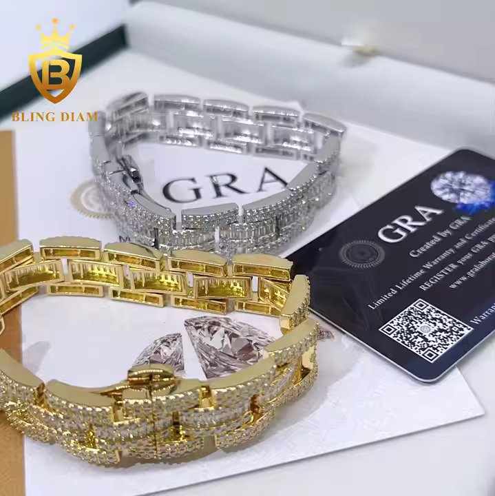 Wide Cuban Link Bracelet - 16mm Moissanite, Available in Gold Plated or Silver