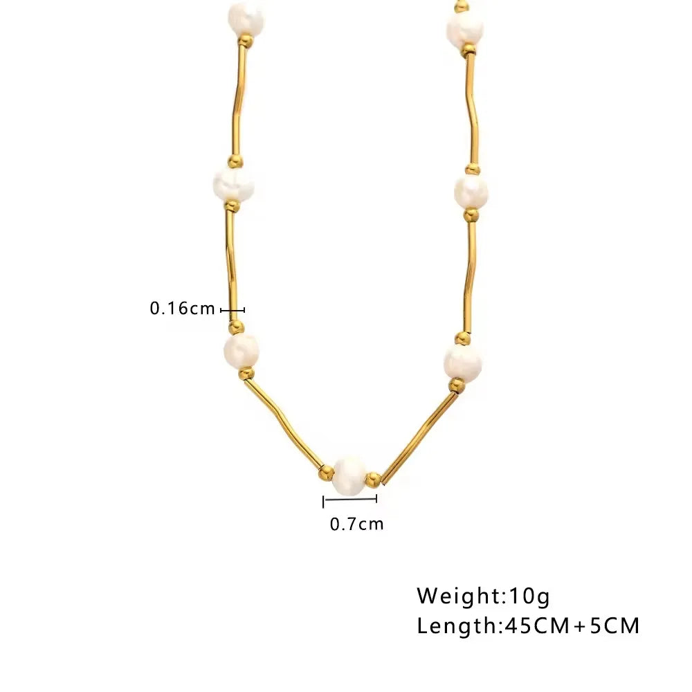 Gold Pearl Necklace