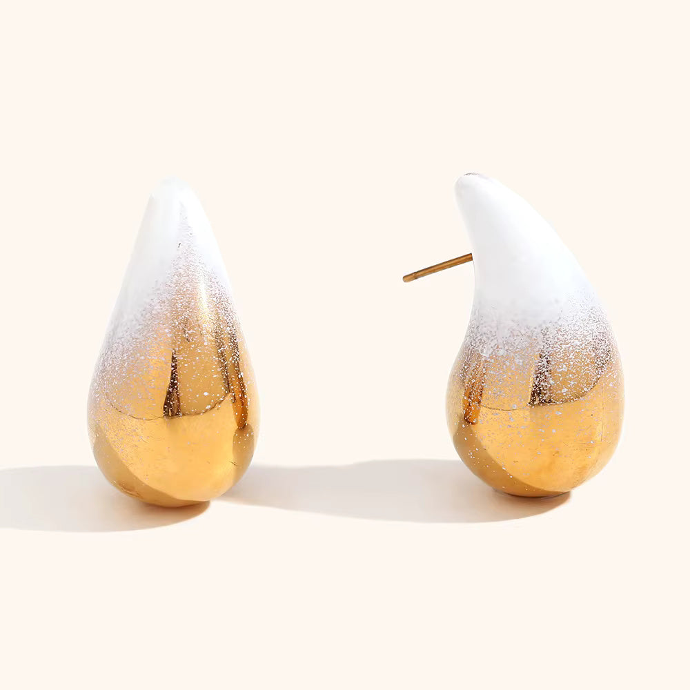 Enamel Gold Earrings